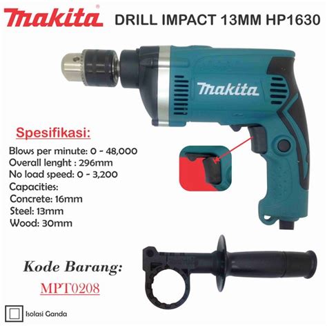 Jual Drill Mesin Bor Impact 16mm Makita HP1630 Di Lapak Teknik Dan
