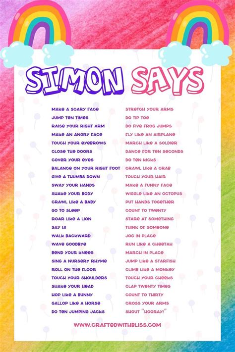 Simon Says Game For Kids Movement Game For Kids Indoor Etsy Video