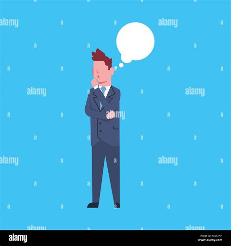 Business Man Thinking Male Office Worker Ponder Businesswoman Corporate Isolated Stock Vector