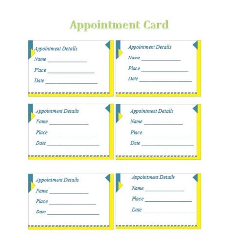 Medical Appointment Card Template Free Printable Templates