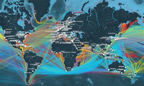 Hypnotic Map Shows The Worlds Cargo Ships Sailing Earths Oceans