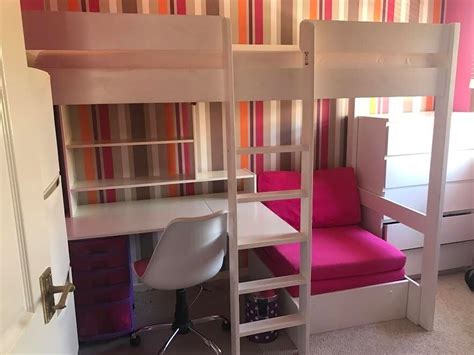 Single Bunk Bed With Desk And Sofa Bedchair Underneath Comes With New
