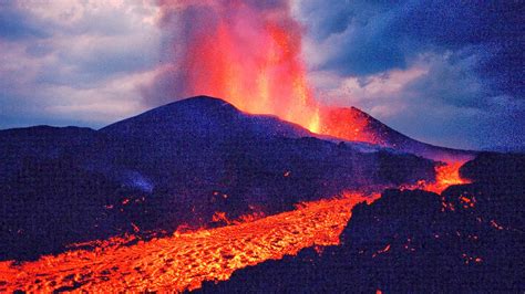 Volcano Mountain Lava Nature Landscape Mountains Fire Wallpapers