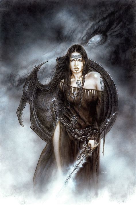 luis royo the gardian of the black dragon arte gotica dark fantasy