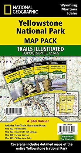 Yellowstone National Park Map Pack Bundle National Geographic Trails