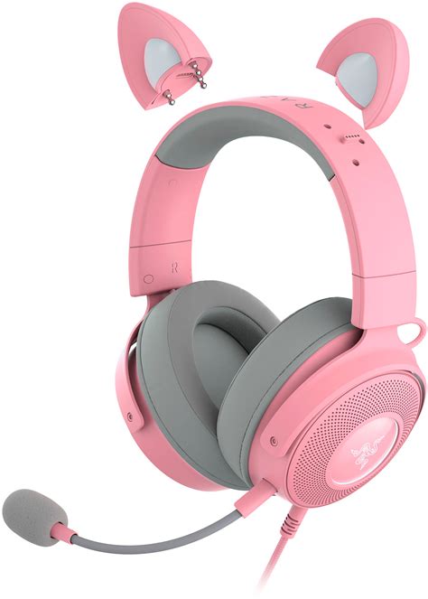 razer kraken kitty edition v2 pro wired gaming headset quartz pink rz04 04510200 r3u1 best buy