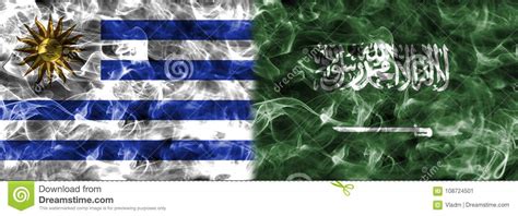 Uruguay Vs Saudi Arabia Smoke Flag Group A Football World Cup Stock