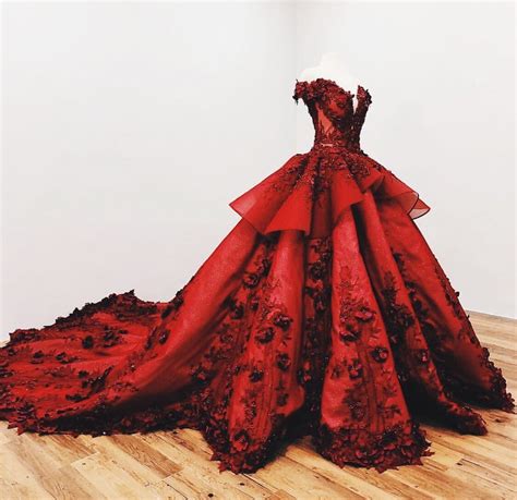 35 red gothic wedding dress