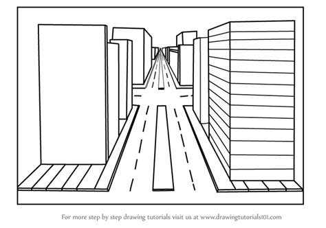 How To Draw A Cityscape In 1 Point Perspective