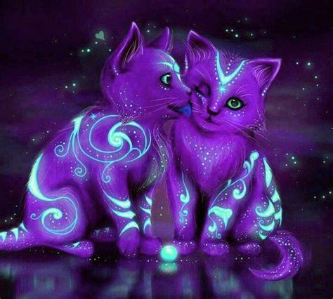 Pin By Deborah Perry On Funny And Cute Purple Cat Cat Art Magical