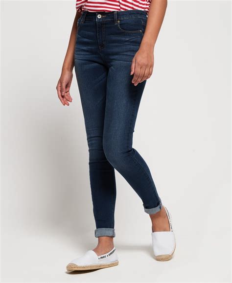 womens sophia high waist skinny jeans in ultra blue superdry uk