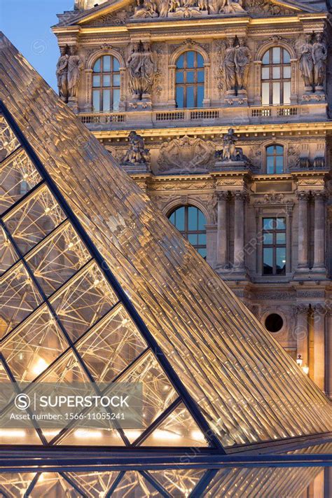 The Pyramid Entry Louvre Museum Architect I M Pei Paris France