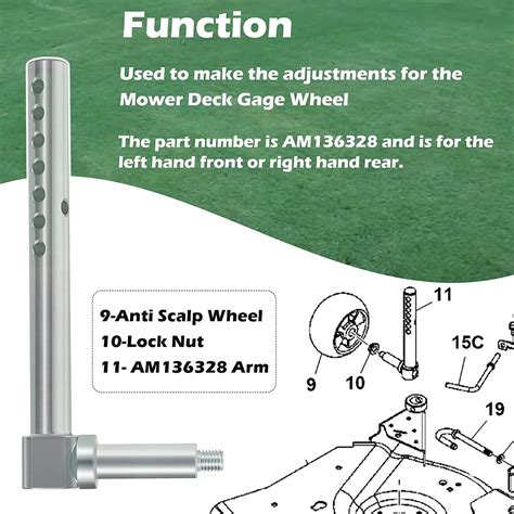 Am136328 Lawn Mower Deck Gauge Wheel Arm For John Deere X300 X320 X324