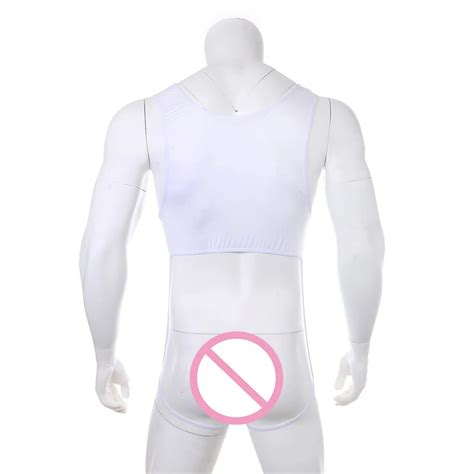 Sexy Men Undershirt Backless Bodysuit Open Crotch Gay Underwear Erotic