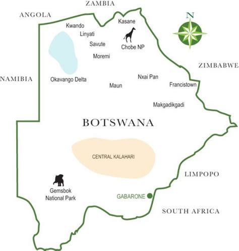 Botswana Map Luxury Safari Company