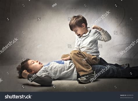Two Young Brothers Quarreling Stock Photo 92335573 Shutterstock