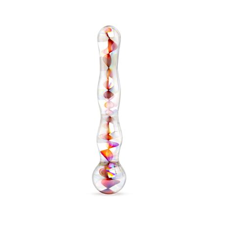 7 Red Wave Double Ended Glass Dildo Wavy Shaft Dildo