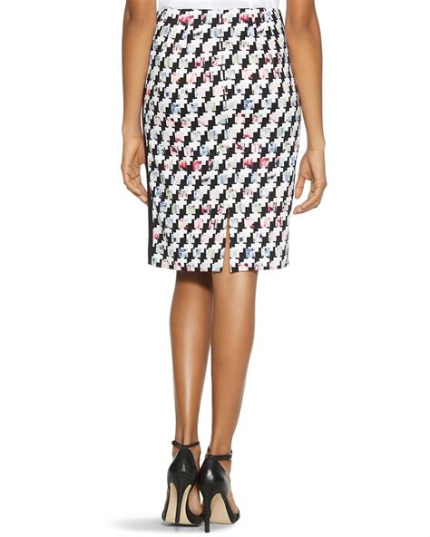 Houndstooth Mixed Print Pencil Skirt Shop Dresses For Women Maxi