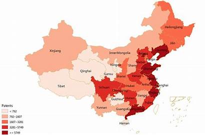 Distribution China Spatial Patents Granted 2004 Statistical