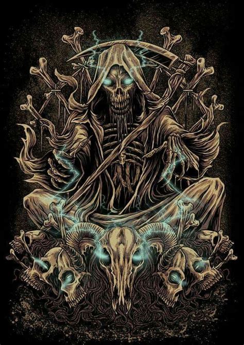 Pin By Maddy On Skulls Grim Reaper Art Skull Artwork Evil Art