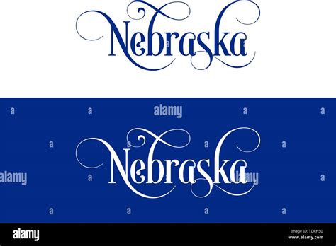 Typography Of The Usa Nebraska States Handwritten Illustration On