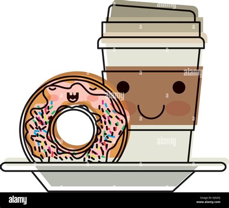 Donut Coffee Kawaii Cartoon Hi Res Stock Photography And Images Alamy