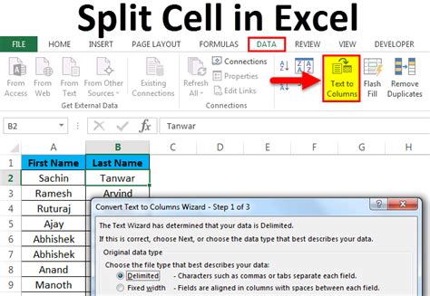 How To Split Cells In Excel Text To Columns Flash Fill And Formulas