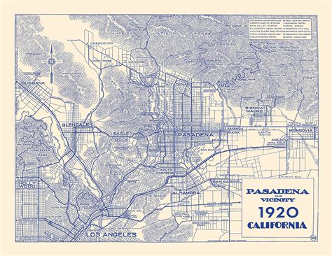 1915 Pasadena Map Capricorn Press