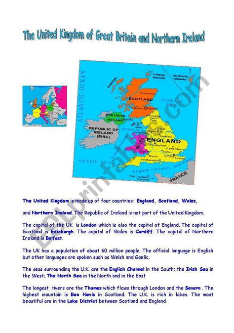 The United Kingdom Esl Worksheet By Crigio