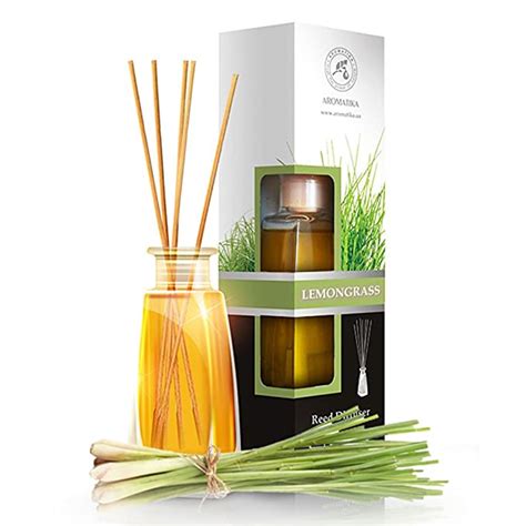 Lemongrass Reed Diffuser With Natural Essential Lemongrass Oil 100 Ml Intensive Fresh And