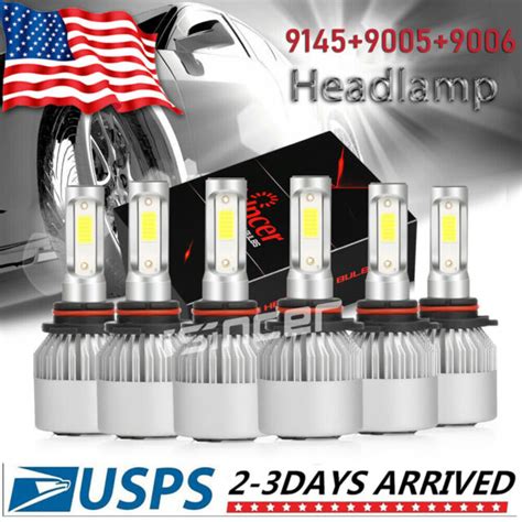 9005 9006 9145 Led Headlight Bulbs For Chevy 03 2007 Silverado 02 2005