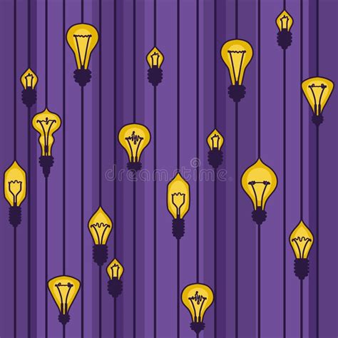 Light Bulbs Electric Purple Texture Pattern Stock Vector Illustration