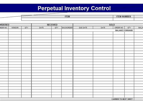 Basic Inventory Spreadsheet Template —