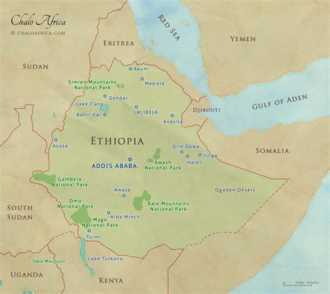 Ethiopia Safari Map - Chalo Africa