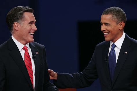 Romney Obama Square Off In Polite Debate