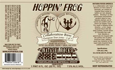 Hoppin Frog Natasha Rocks America Beer Street Journal