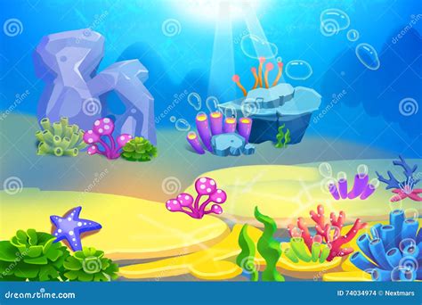 Creative Illustration And Innovative Art Clearing Under Sea Stock