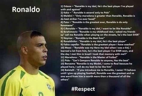 List 14 wise famous quotes about ronaldo nazario de lima: Funny Footy Quotes on Twitter: "Ronaldo #Respect http://t ...