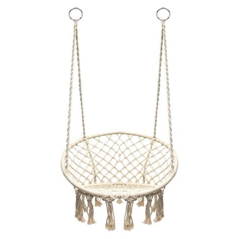 Once you find the perfect shady spot, hang it from a sturdy tree. Hanging Rope Chair Off White - Sorbus : Target