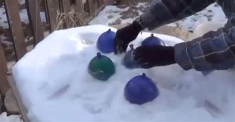 She Leaves Water Balloons In The Snow And Creates Magic Youd Never