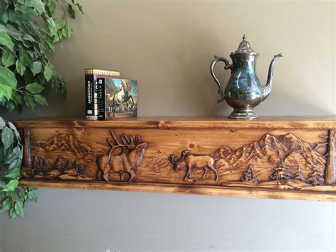Rustic Cabin Mantel Shelf Chainsaw Wood Carving Wood Carving Art Wood
