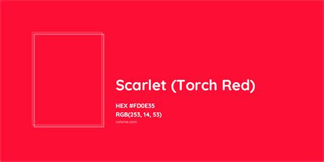 About Scarlet Torch Red Color Codes Similar Colors And Paints