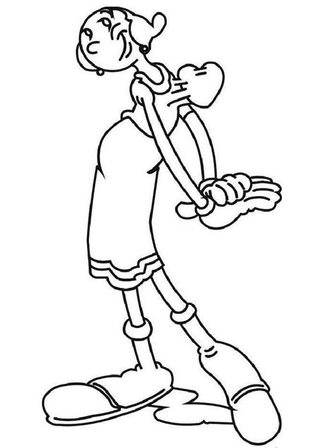 Olive From Popeye Coloring Page Coloring Pages