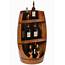 New Vintiquewise Rustic Wooden Wine Barrel Display Shelf Storage Stand 