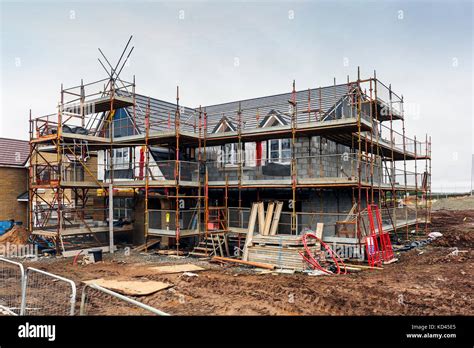 Detached Villa New Build House Under Construction Building Site Troon