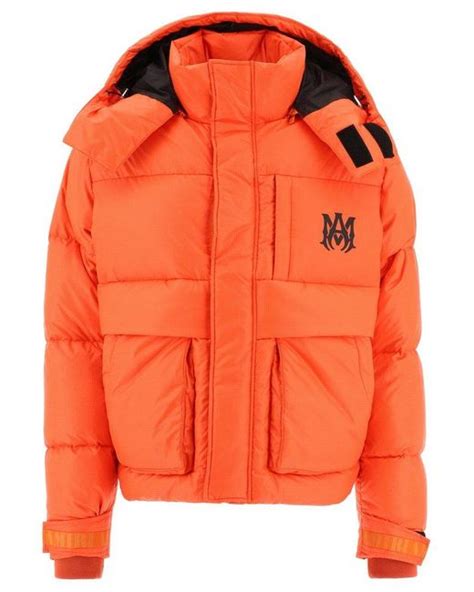 Amiri Synthetic Padded Down Jacket In Orange For Men Lyst