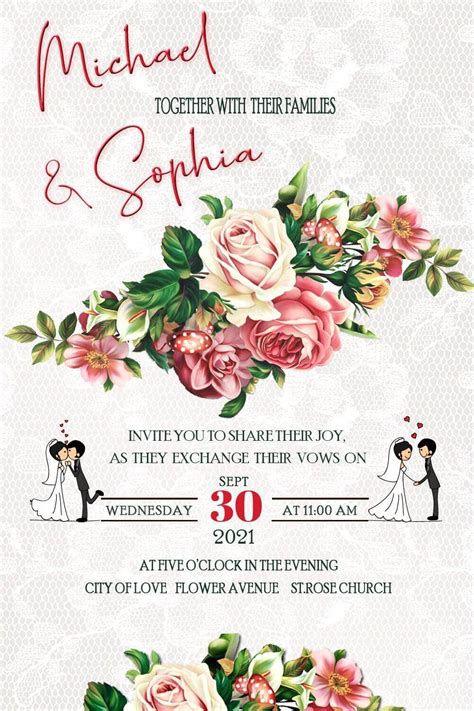 By sending a wedding card with christian scripture or messaging, you can help celebrate the splendor of christian marriage and create excitement about the new bond that's been forged. Floral Wedding Invitation, Christian, Editable Save The ...