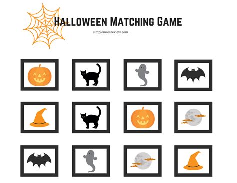 Halloween Matching Game Free Printable Simple Mom Review