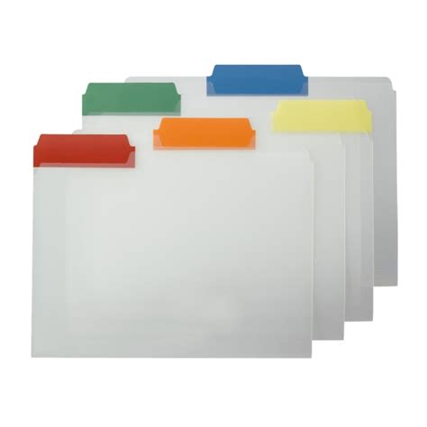 Smead Clear Poly File Folders With Color Tabs 13 Cut Letter Size