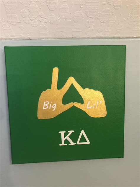 Kappa Delta Hand Sign Green And Gold Kappa Delta Canvas